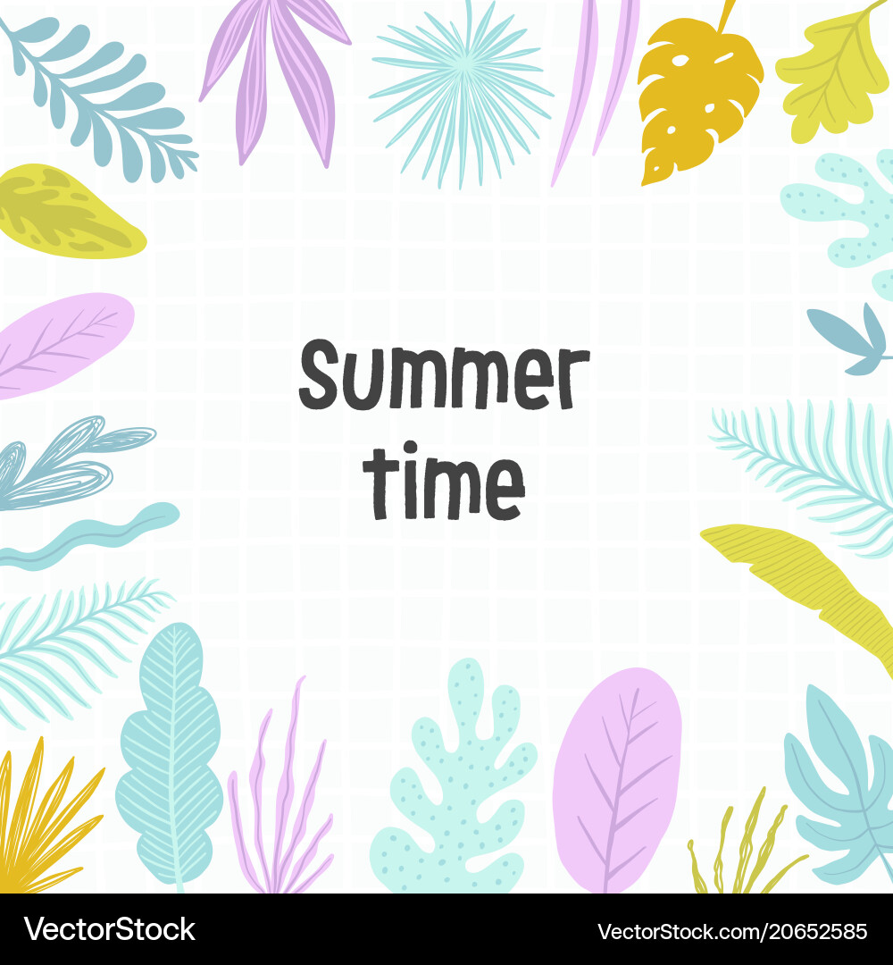 Tropical Summer Leaves Vector Image