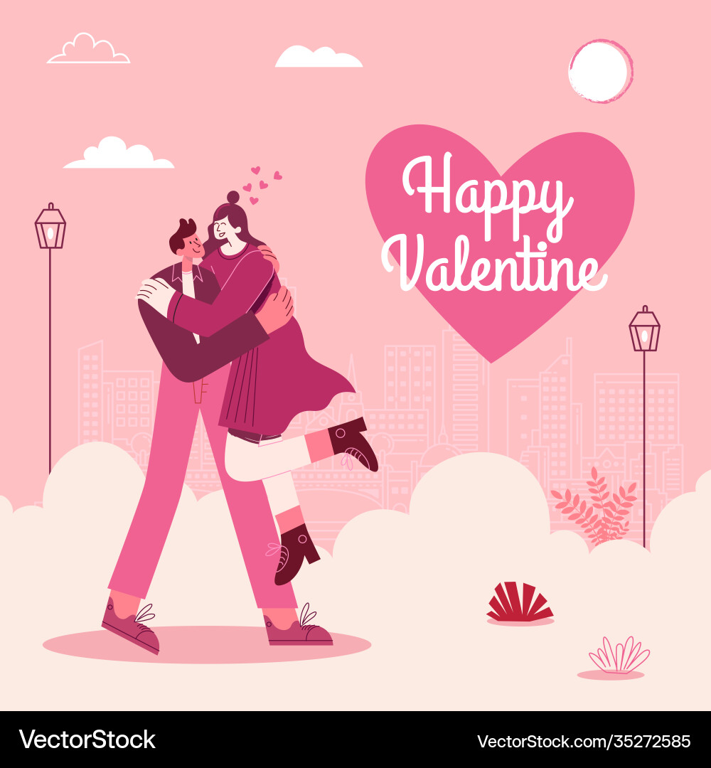 Valentinstag Grußkarte glücklich Mann mit Valentinstag Grußkarte glücklich Mann mit vektorbild
