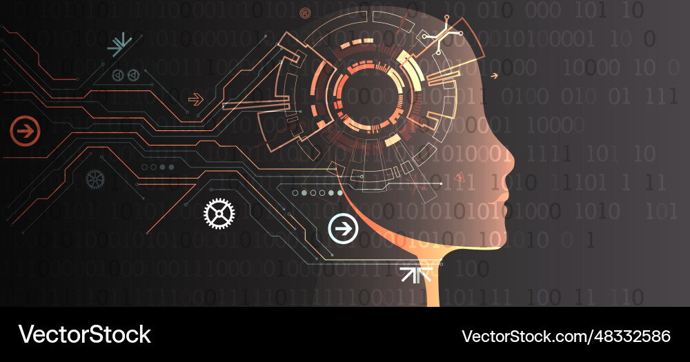 Artificial intelligence technical background Artificial intelligence technical background vector image