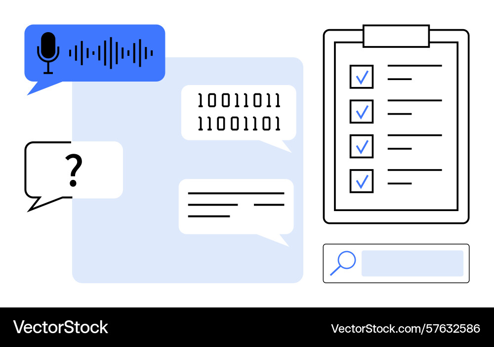 Digital communication design with voice input Digital communication design with voice input vector image