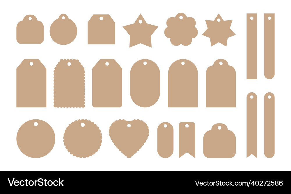 Label frame empty tag template sale set vector image