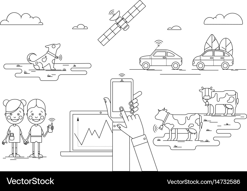 Linear gps navigation concept vector image