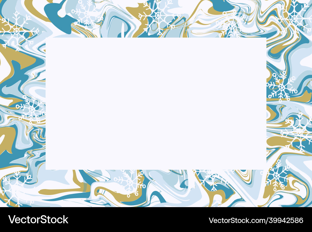 Marble winter background frame with space for text Vector Image