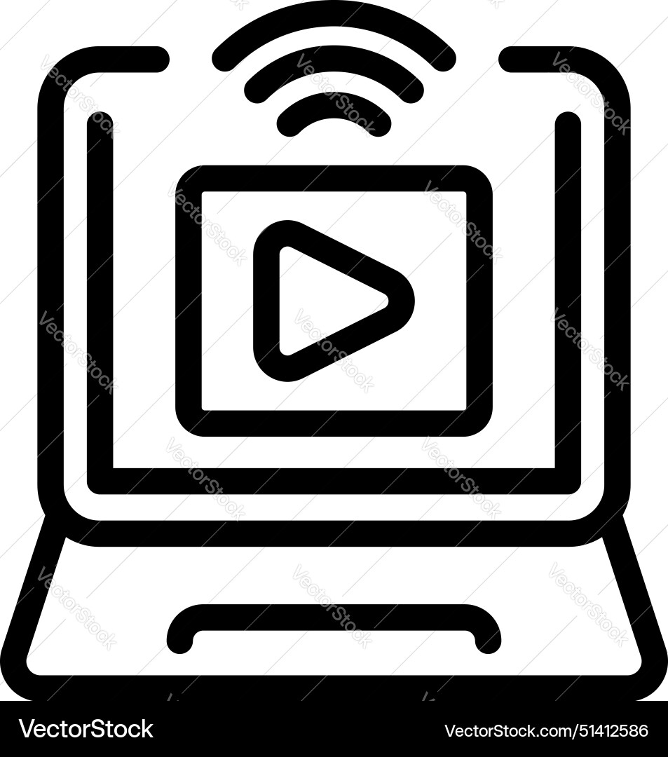 Online streaming on laptop icon Royalty Free Vector Image