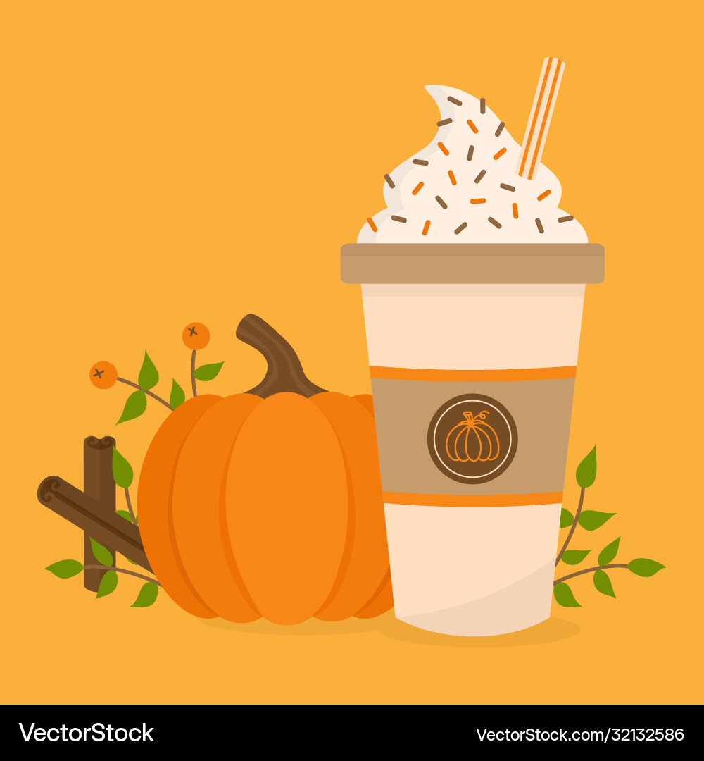 Pumpkin spice coffee Pumpkin spice coffee vector image