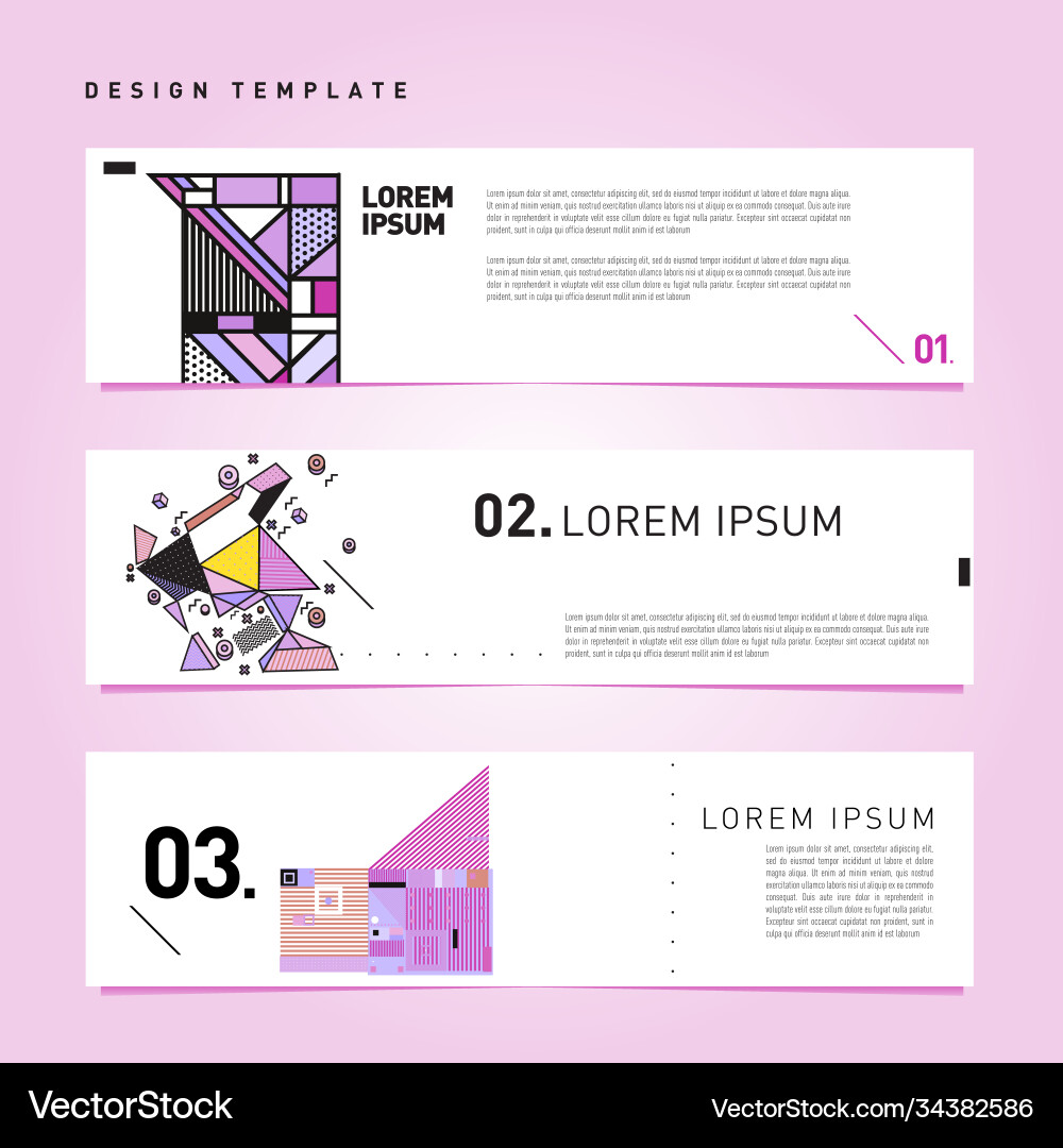 Set abstract banner web design template retro Set abstract banner web design template retro Vector Image