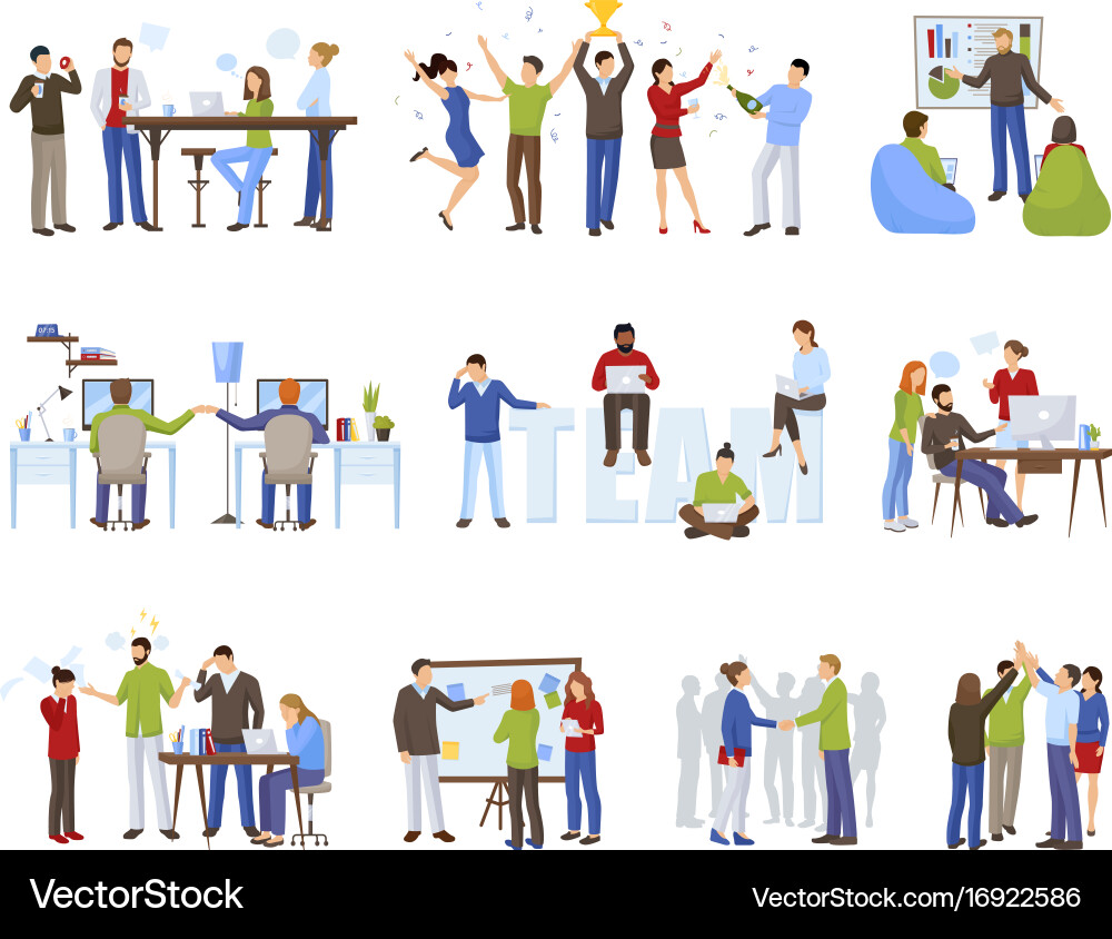 Teamwork Icons - Collaboration Royalty Free Vector Image