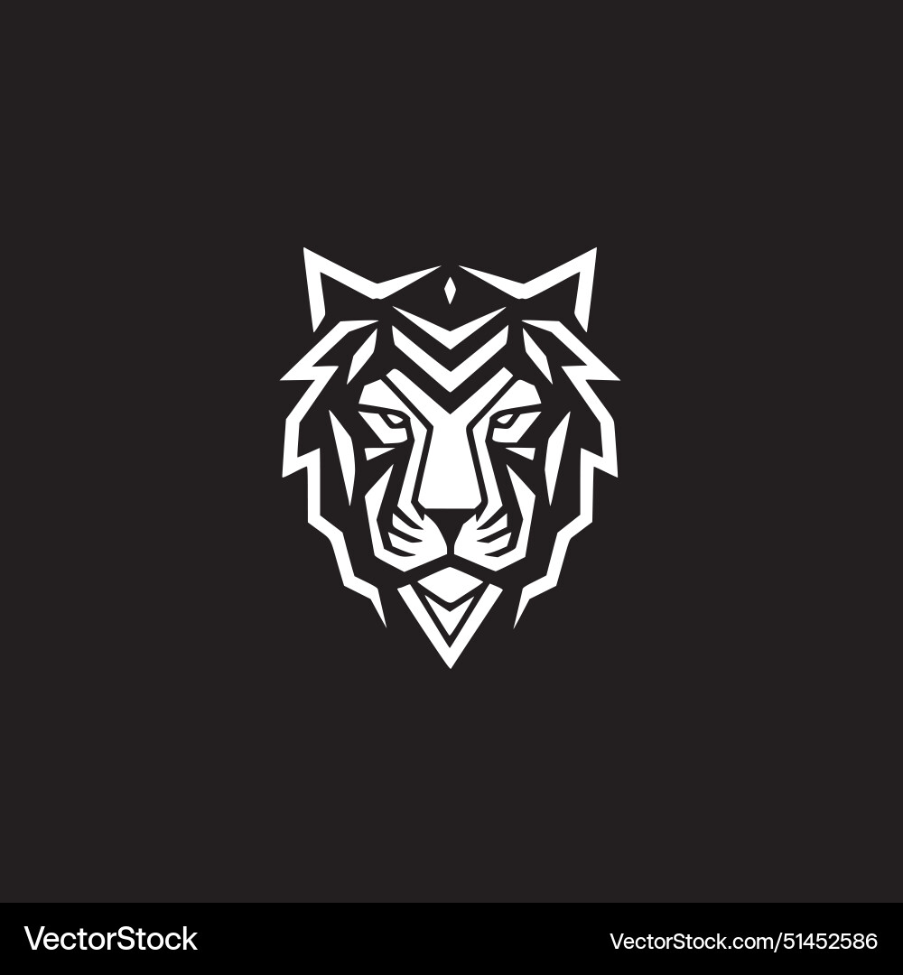 Tiger - black and white Royalty Free Vector Image