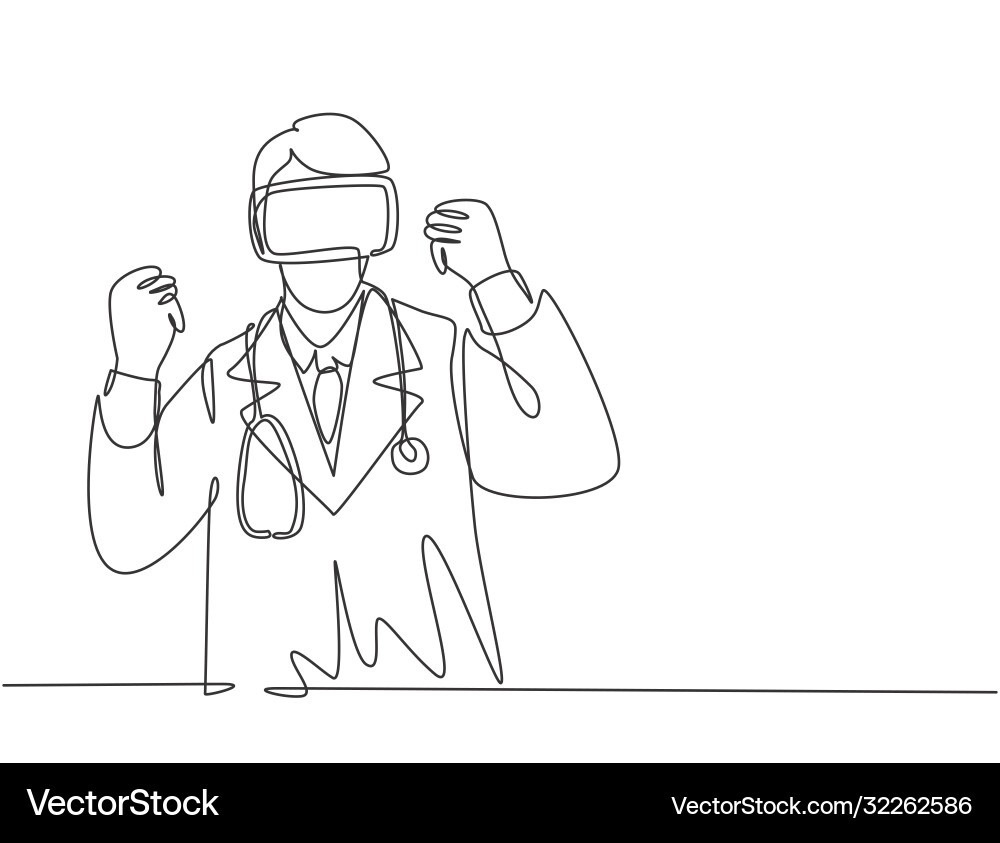 Virtual reality game player concept single Virtual reality game player concept single Vector Image