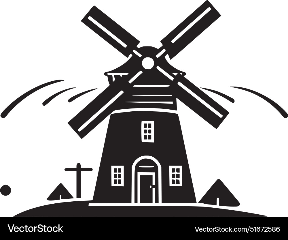Windmühle - minimalistisches und flaches Logo Windmühle - minimalistisches und flaches Logo vektorbild