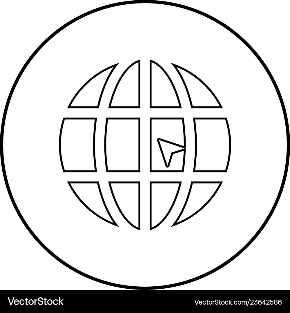 World with arrow click concept website icon Vector Image