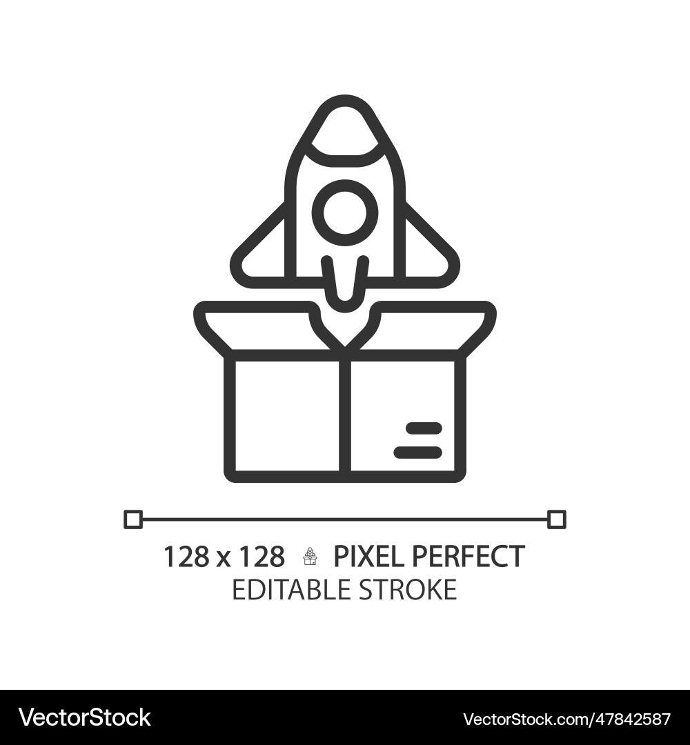 2d customizable product launch linear icon Vector Image