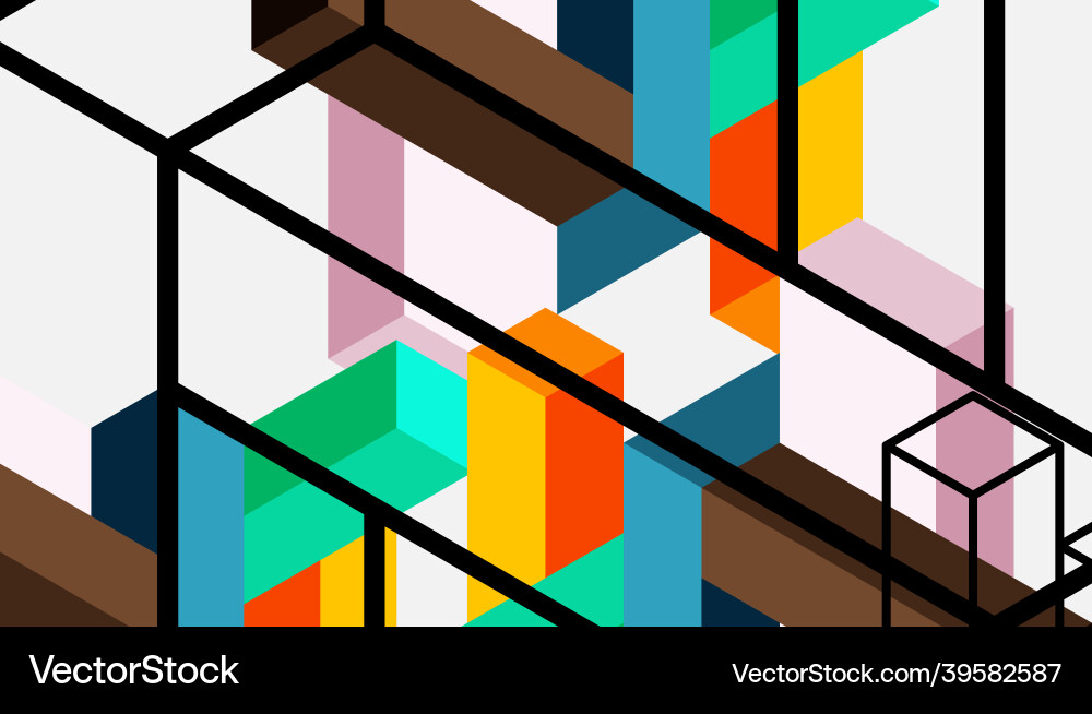 Abstract background 3d cubes cubic elements Abstract background 3d cubes cubic elements vector image