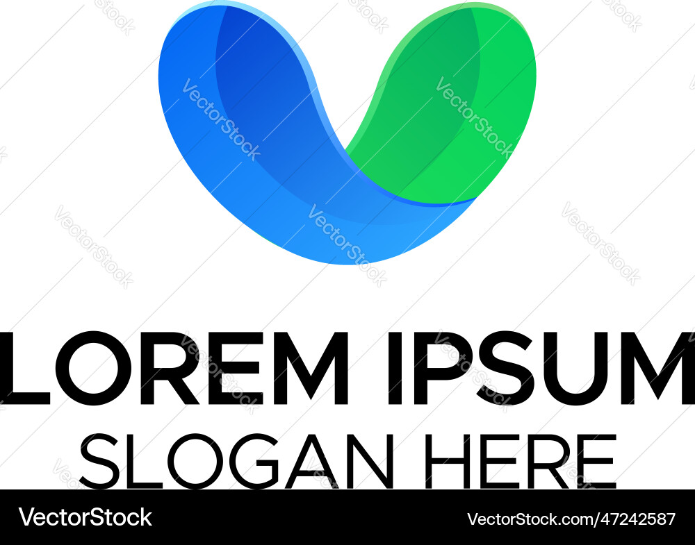 Abstract heart shape logo with gradient color vector image