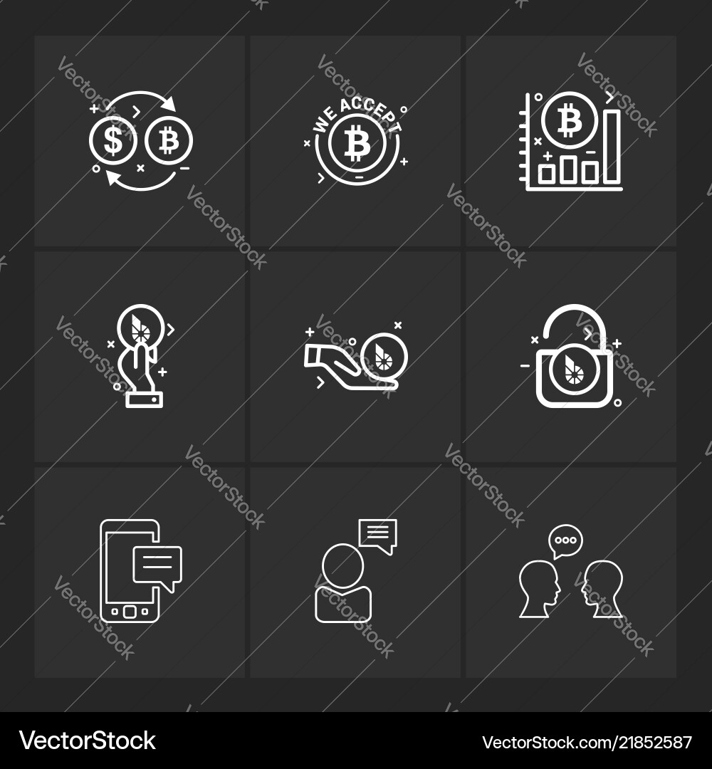 Bit coin crypto currency graph chart lock Vector Image