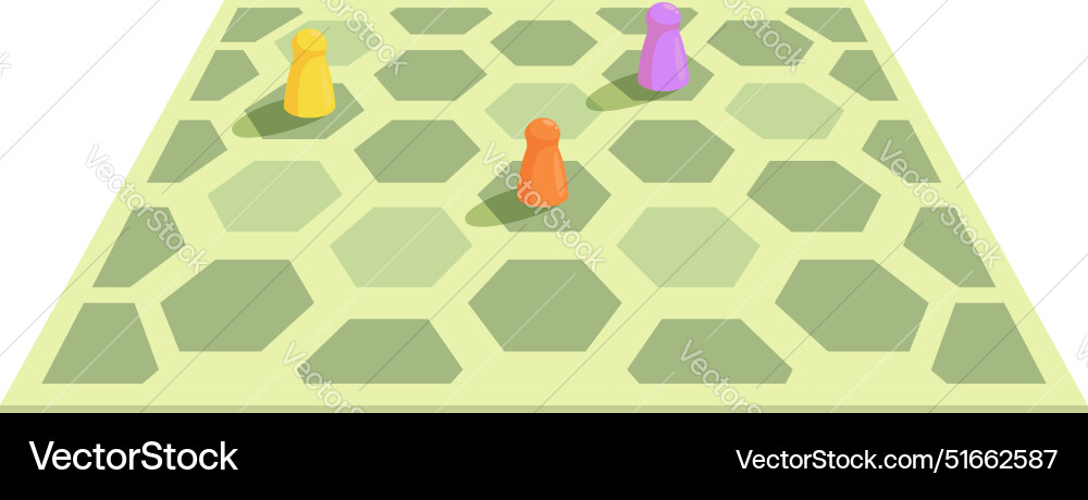 Board game with colorful pawns on hexagonal grid Board game with colorful pawns on hexagonal grid vector image