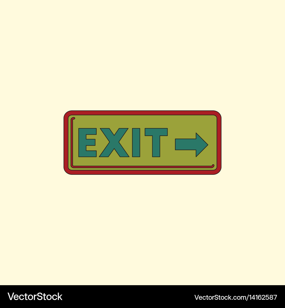Exit way sign in flat style vector image