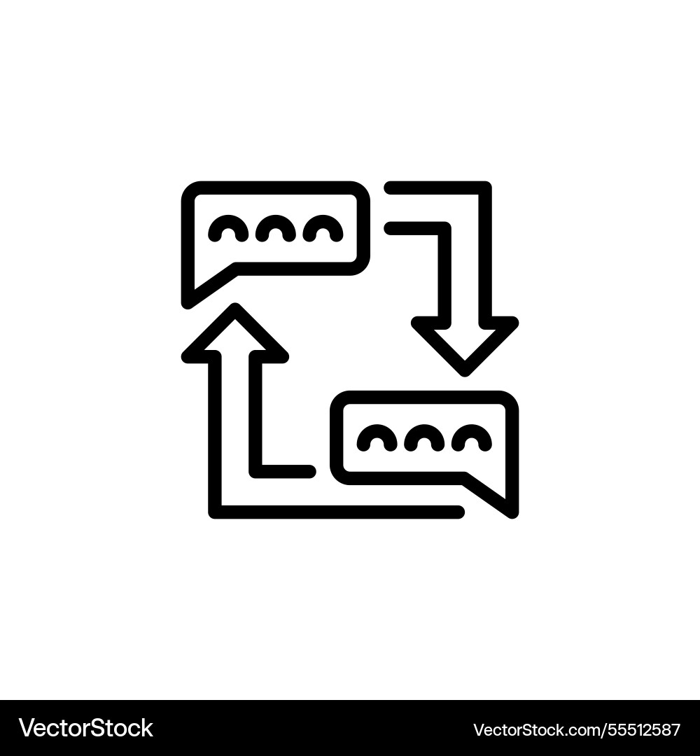 Feedback loop line icon linear style sign Feedback loop line icon linear style sign vector image