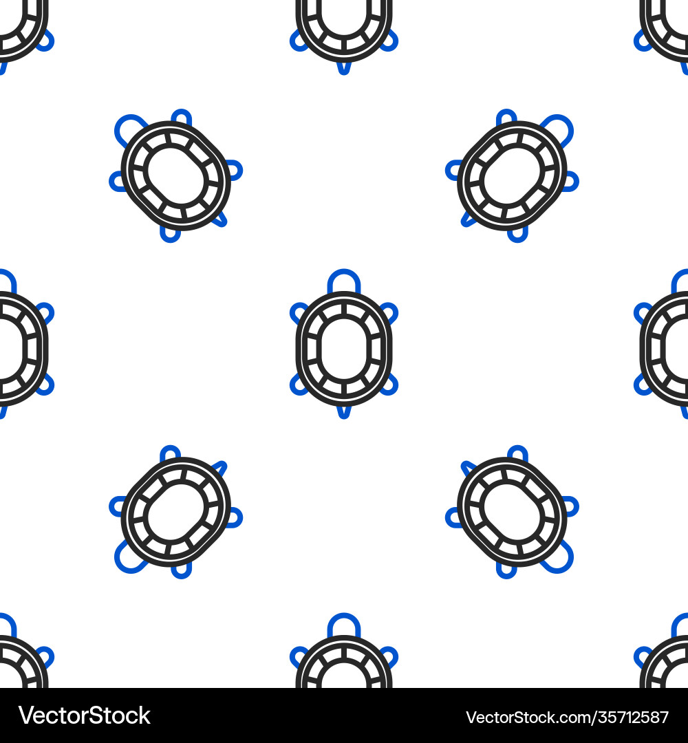 Line turtle icon isolated seamless pattern Vector Image