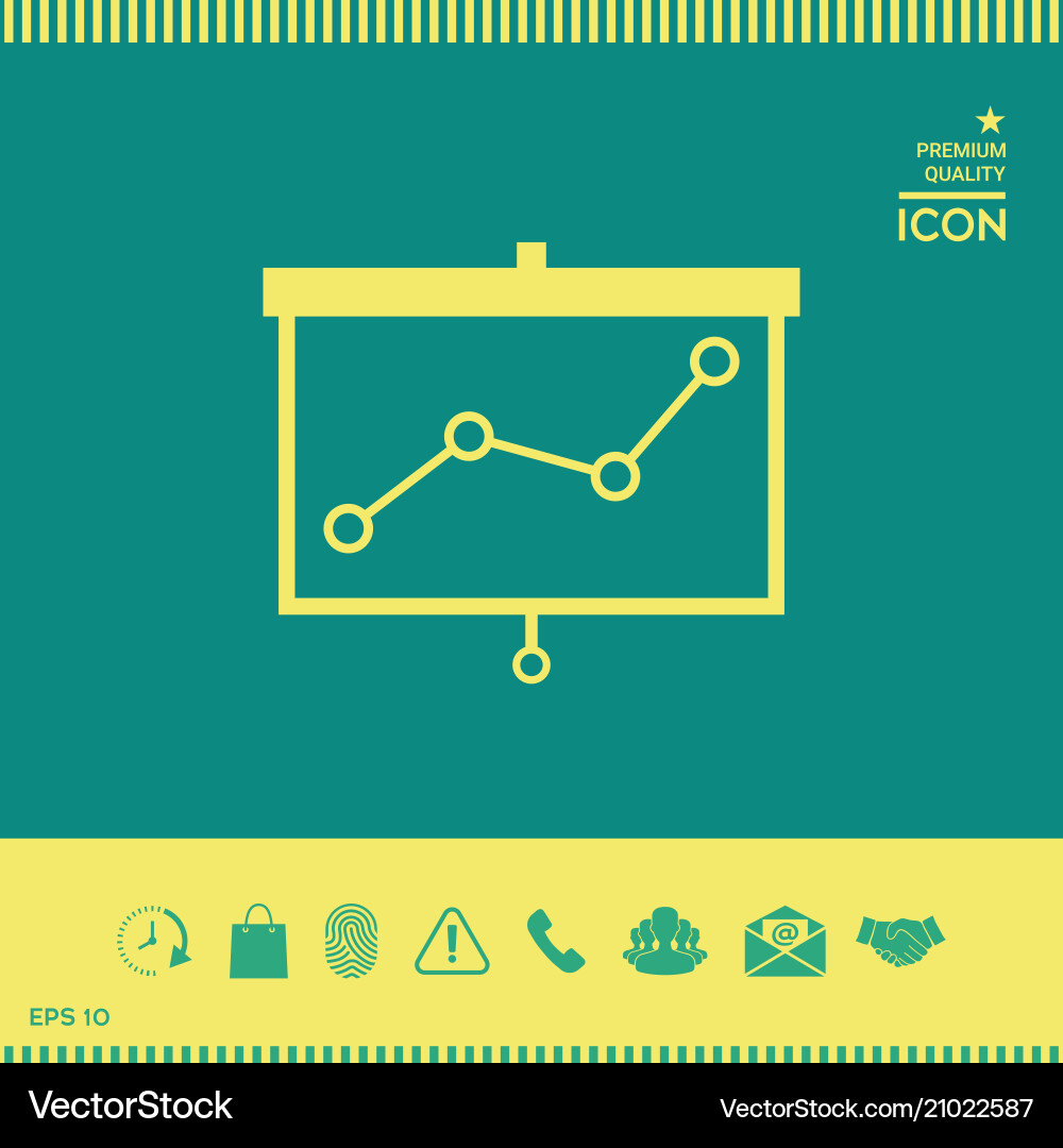 Projector screen with graph Projector screen with graph Vector Image