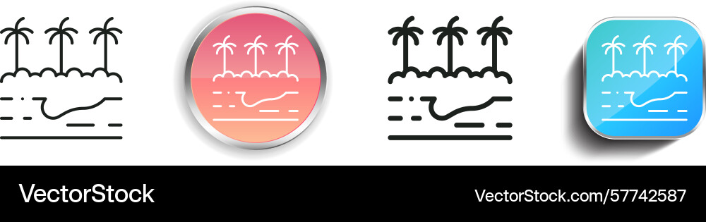 Rainforest icon thin linear regular and button Rainforest icon thin linear regular and button vector image