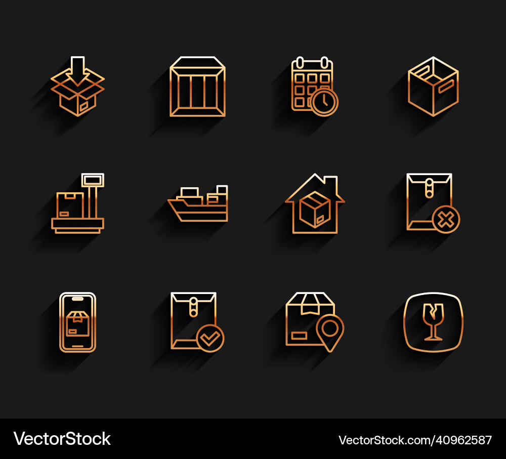 Set line mobile app delivery tracking envelope Set line mobile app delivery tracking envelope vector image