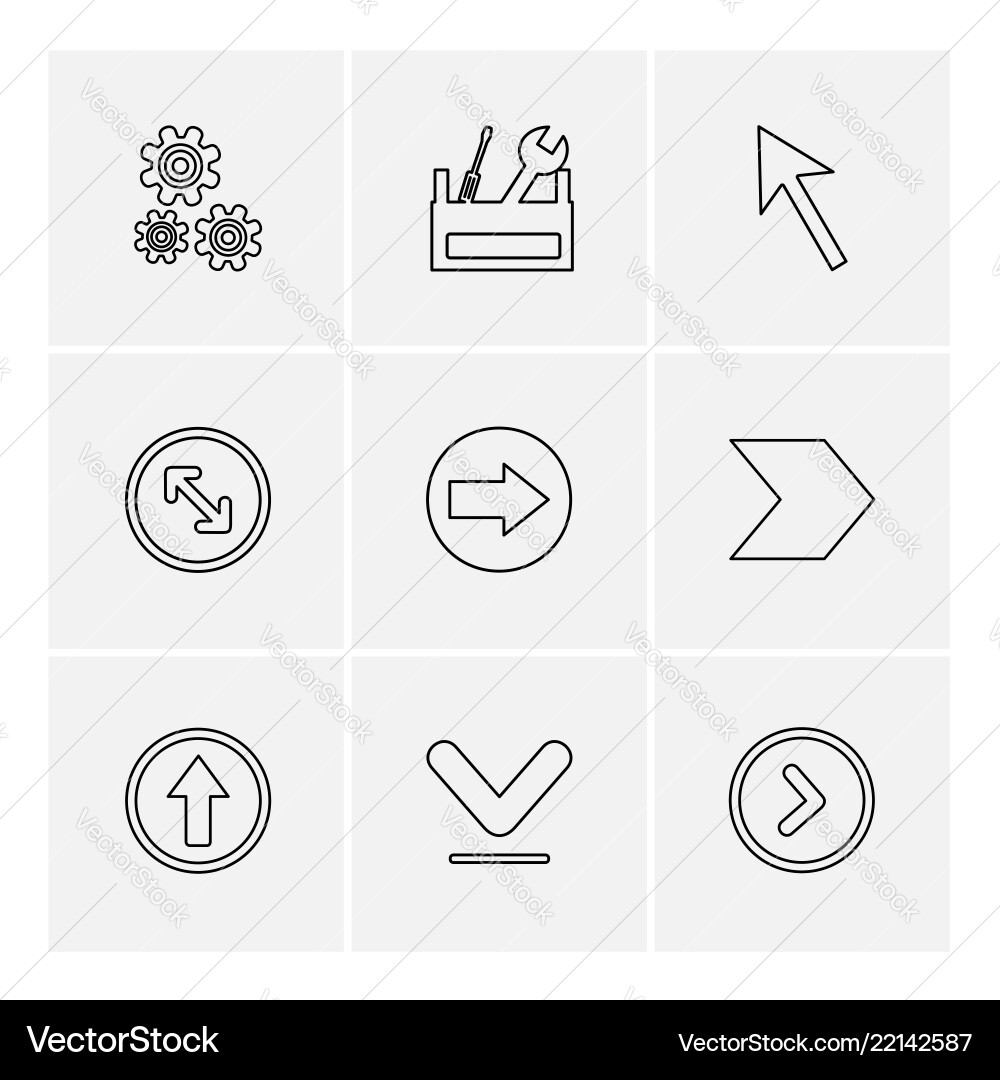 Setting gear tools pointer next arrows Vector Image