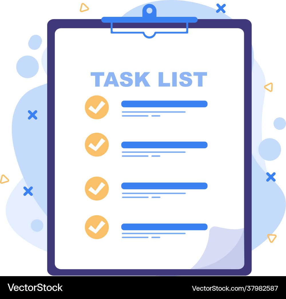Task list to do time management work Task list to do time management work vector image