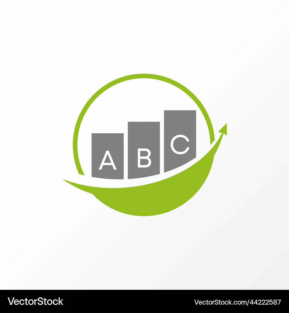 Unique chart or trading with arrow and circle Unique chart or trading with arrow and circle vector image