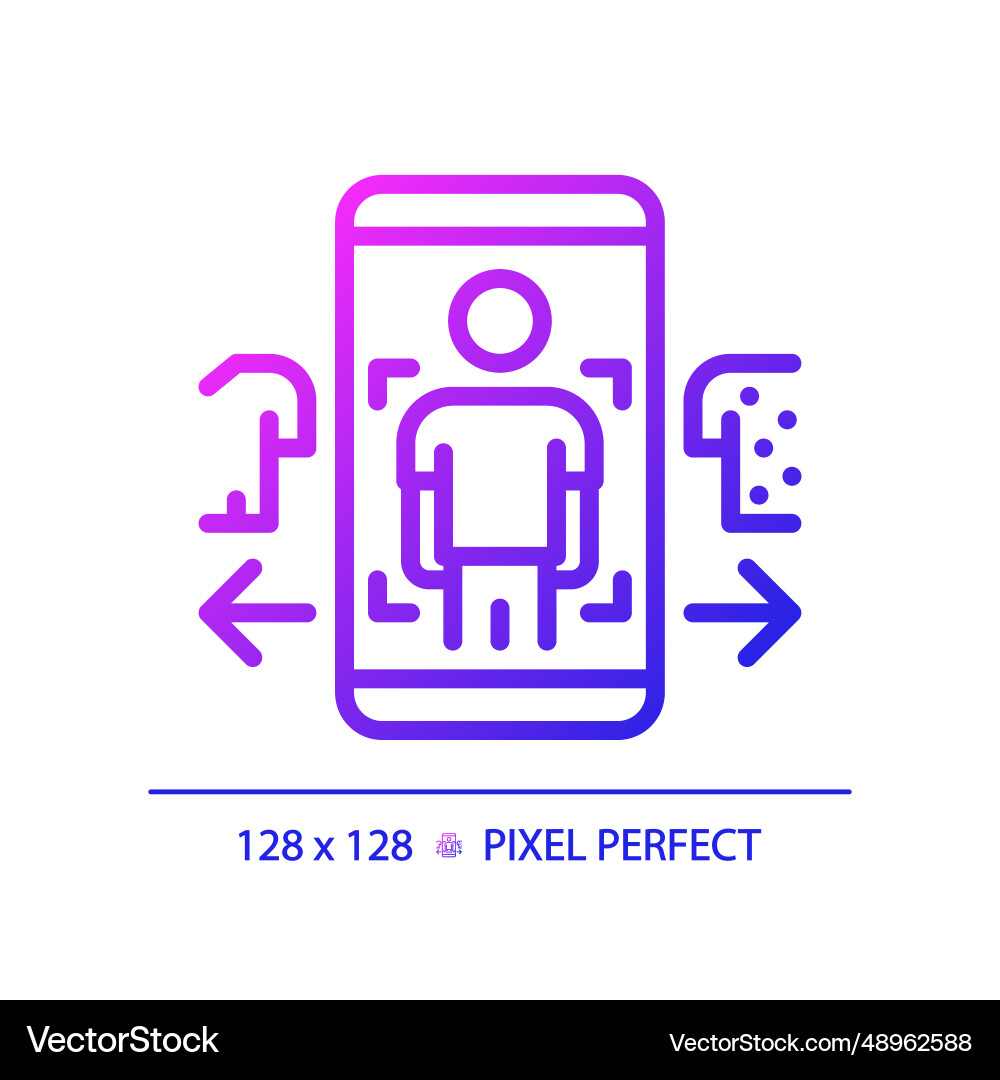 2d thin linear gradient mobile app icon 2d thin linear gradient mobile app icon vector image
