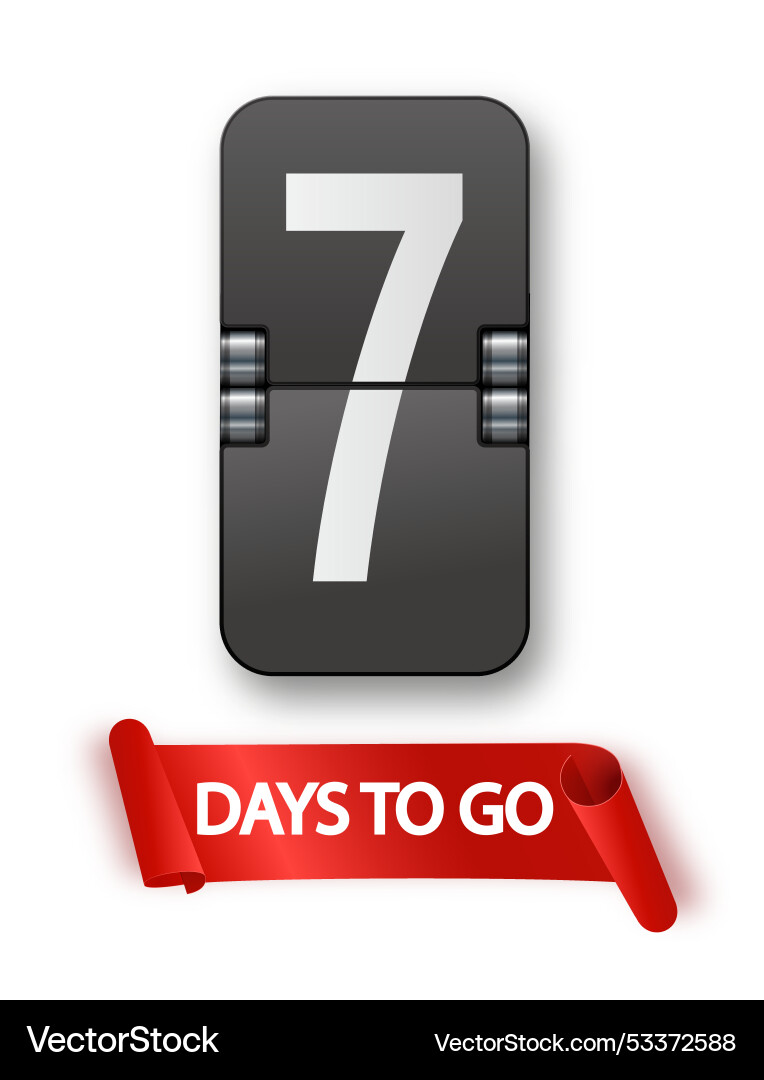 7 days to go icon set countdown of remaining vector image
