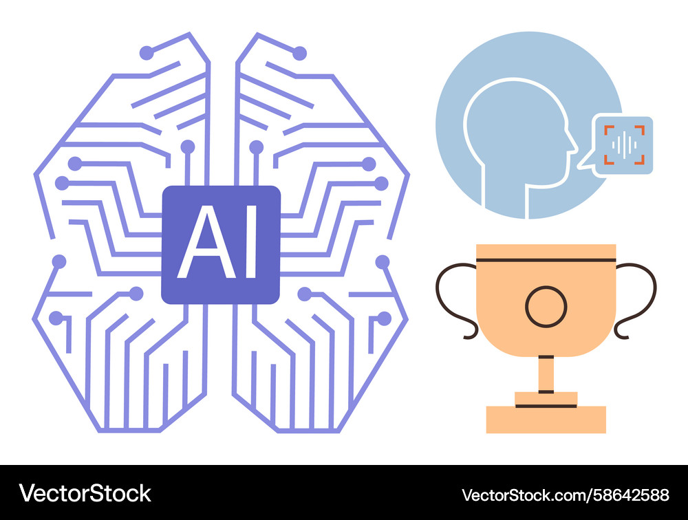 Artificial intelligence speech recognition Vector Image