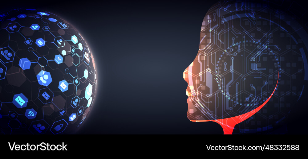 Artificial intelligence technical background Artificial intelligence technical background vector image