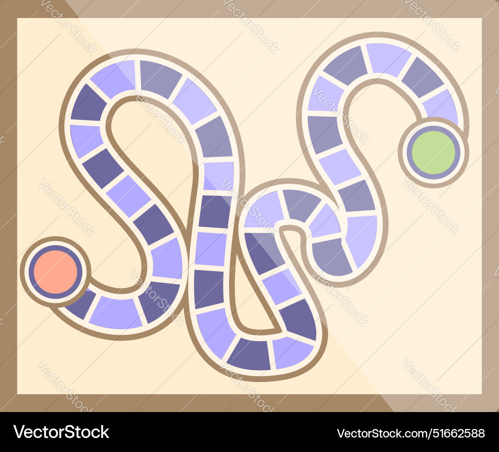 Board game with winding path and two markers Board game with winding path and two markers Vector Image