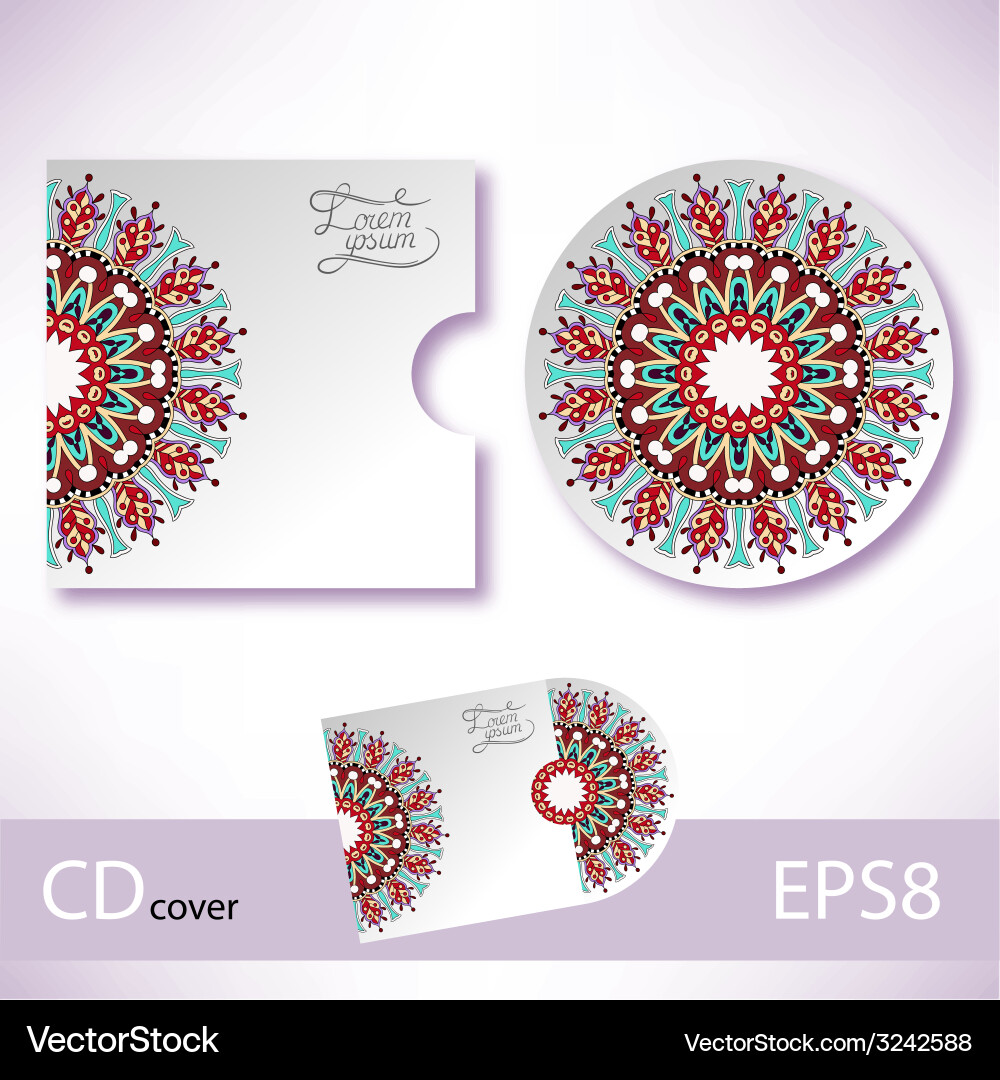 Cd cover violet colour design template Vector Image