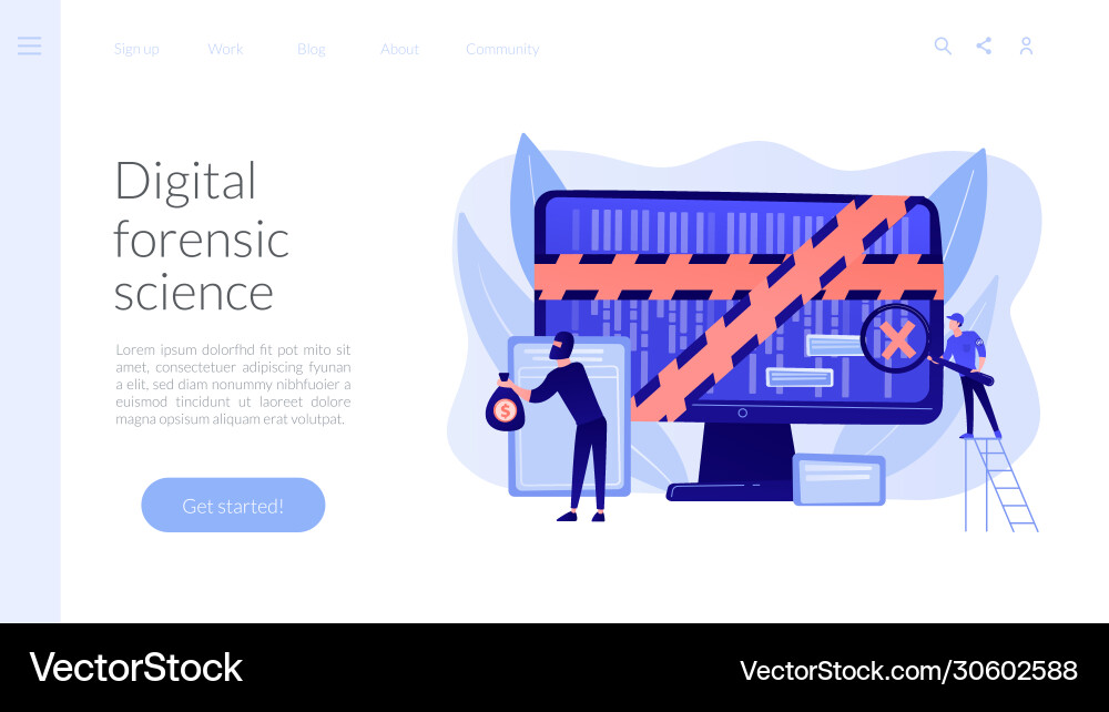 Computer forensics concept landing page Computer forensics concept landing page vector image