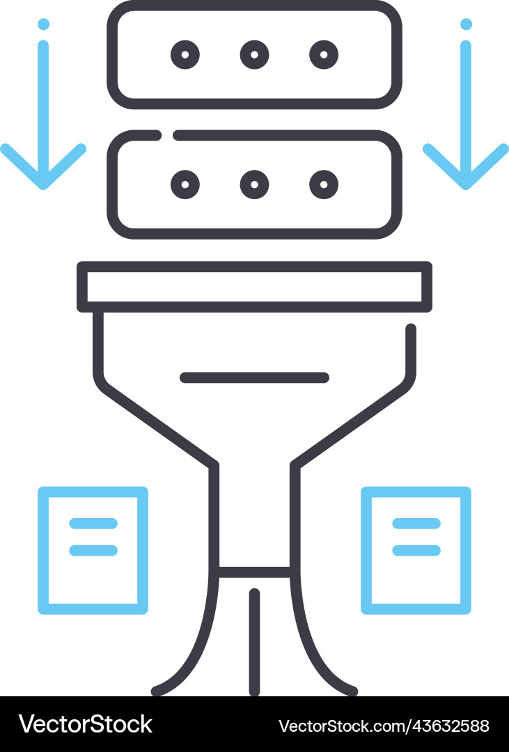 Data filters line icon outline symbol Data filters line icon outline symbol vector image