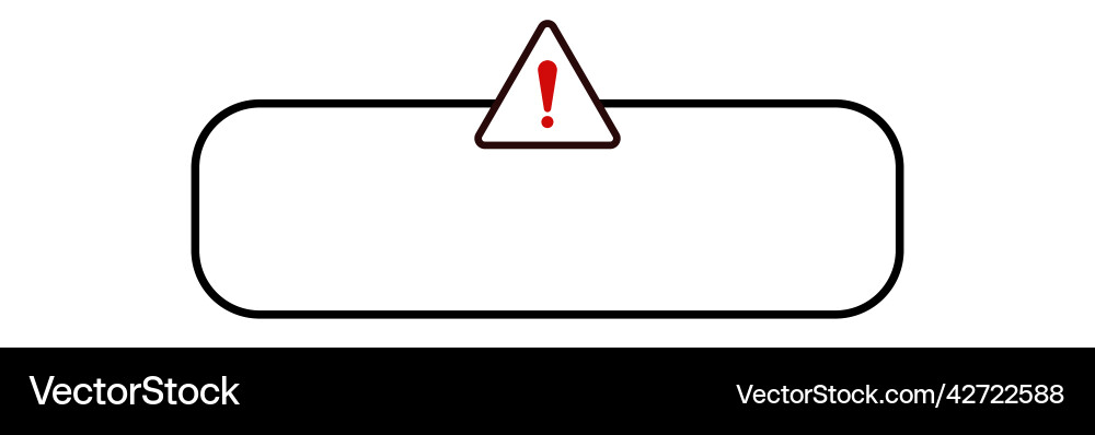 Exclamation mark on blank rounded frame template Exclamation mark on blank rounded frame template vector image