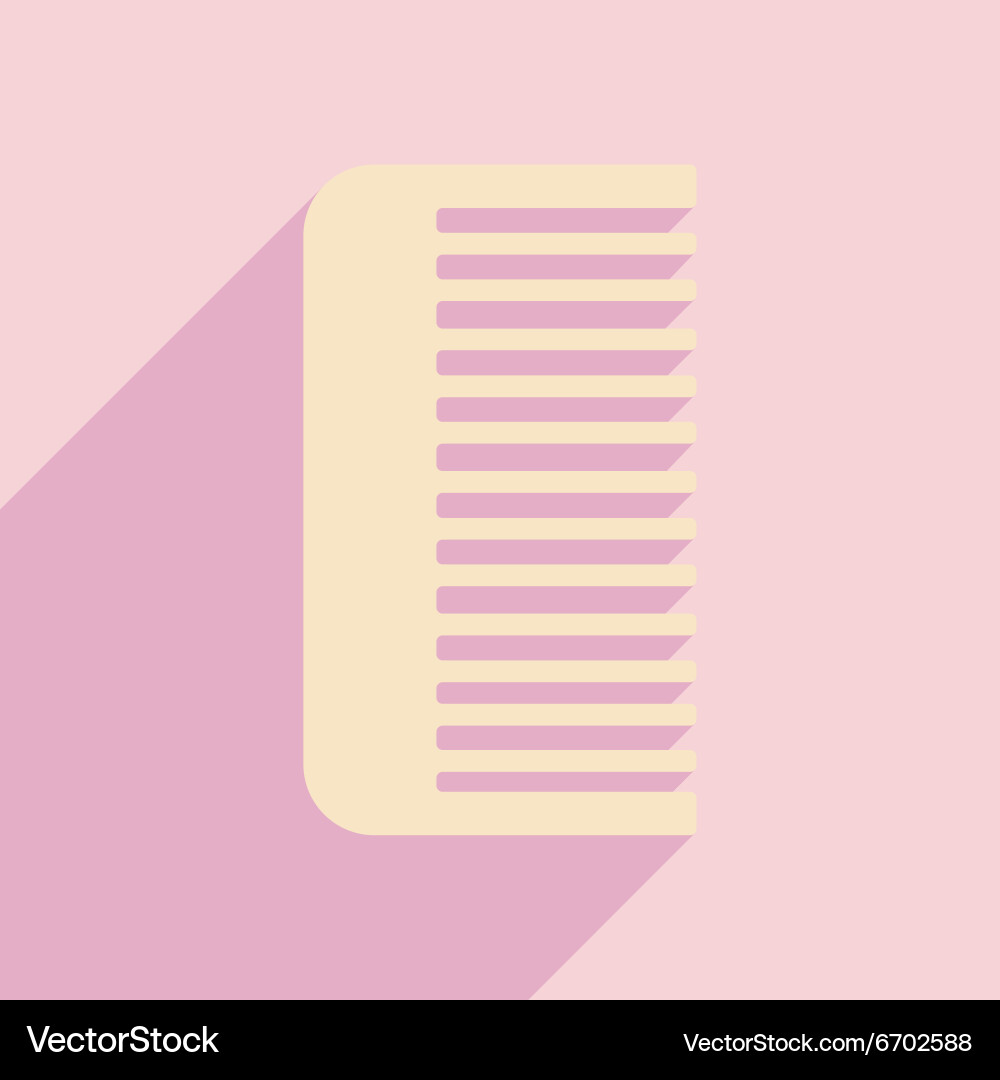 Flat with shadow icon and mobile application comb Vector Image