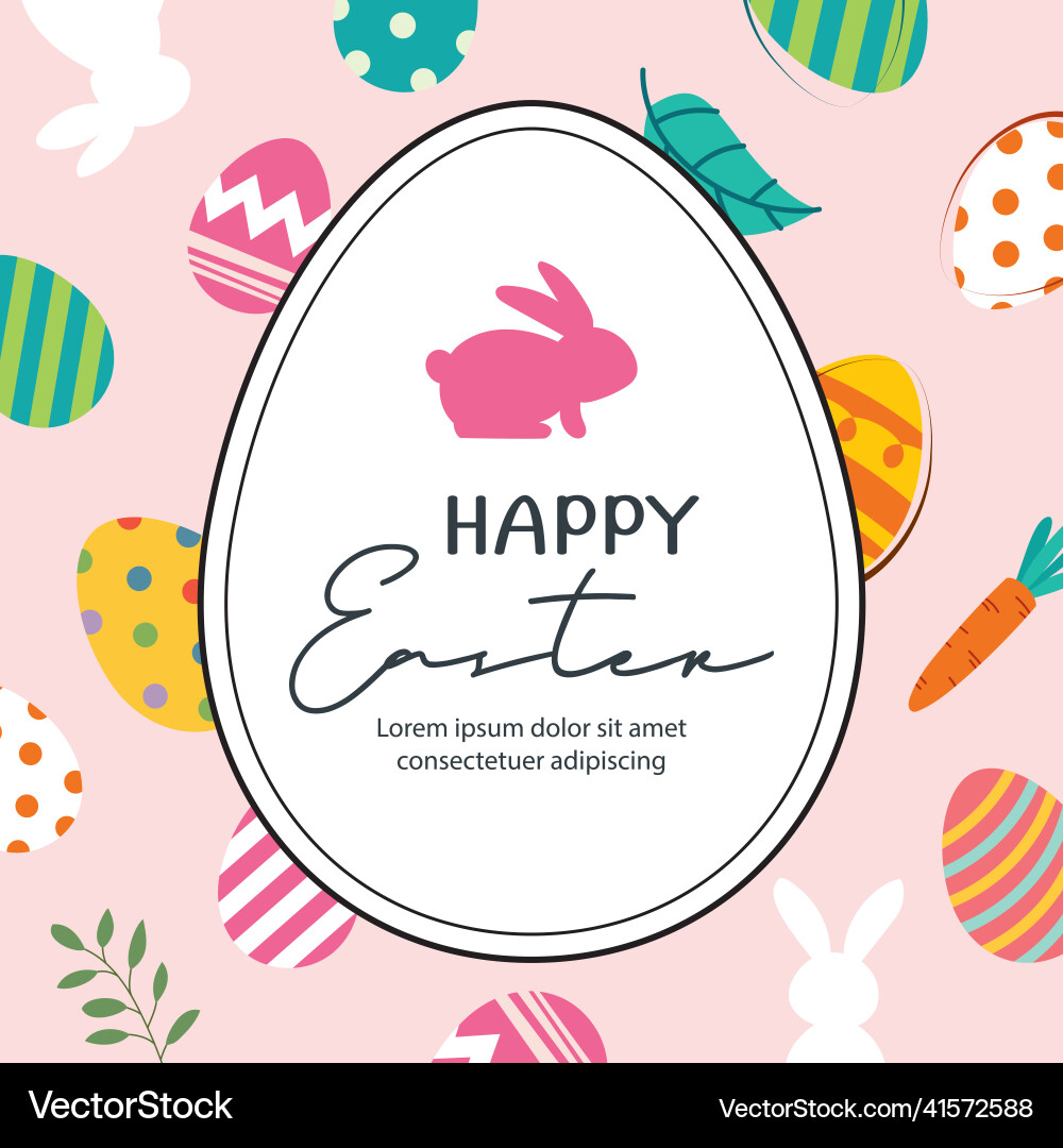 Happy easter egg greeting card background Happy easter egg greeting card background vector image