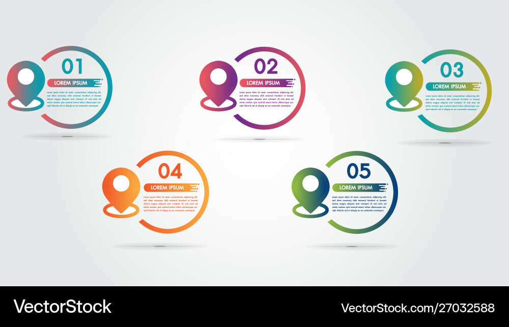 Infographic step 5 process flow pointer road Infographic step 5 process flow pointer road vector image