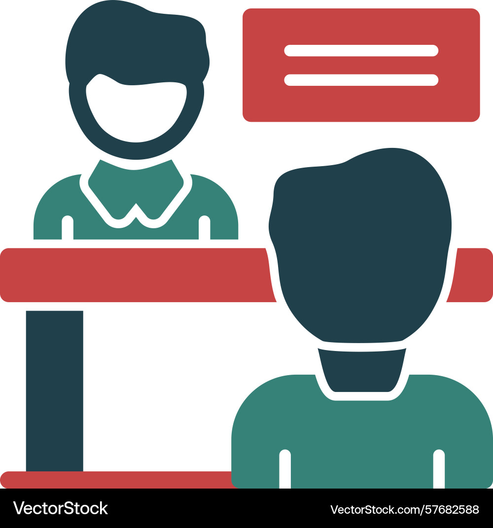 Interviewer and interviewee glyph multi color icon Vector Image