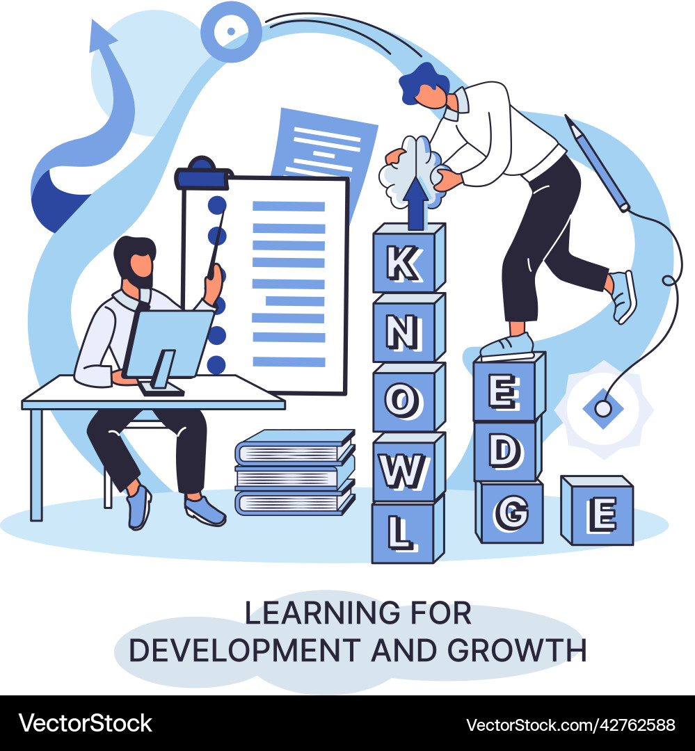 Learning for development and growth self-learning Vector Image