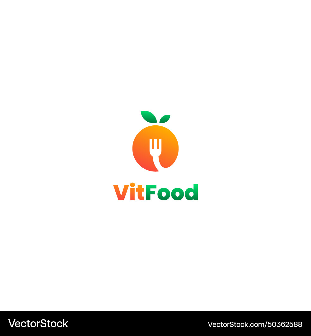 Orange combine with fork logo design on isolated Orange combine with fork logo design on isolated Vector Image