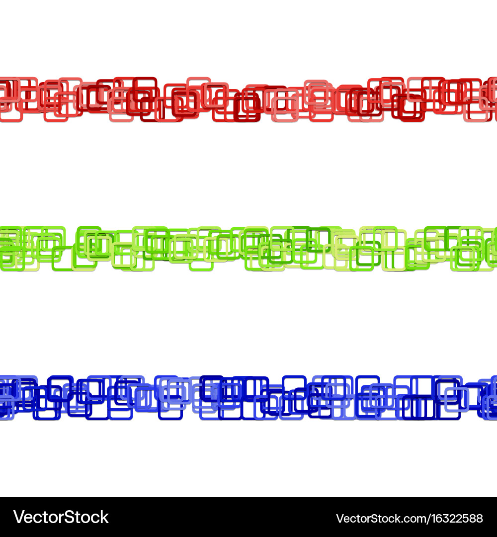 Repeatable square pattern separator line set vector image