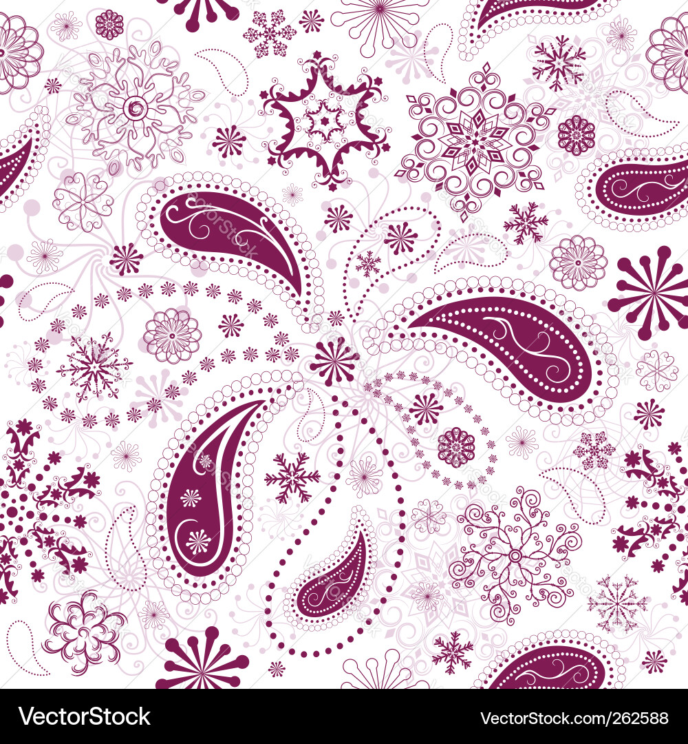 Seamless wallpaper with purple snowflakes Vector Image