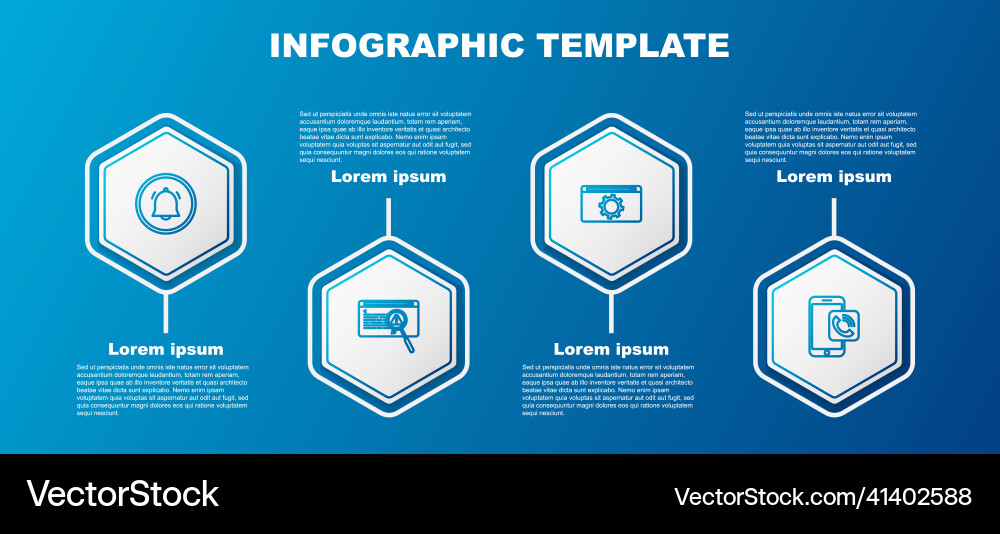 Set line button chat notification system bug Vector Image