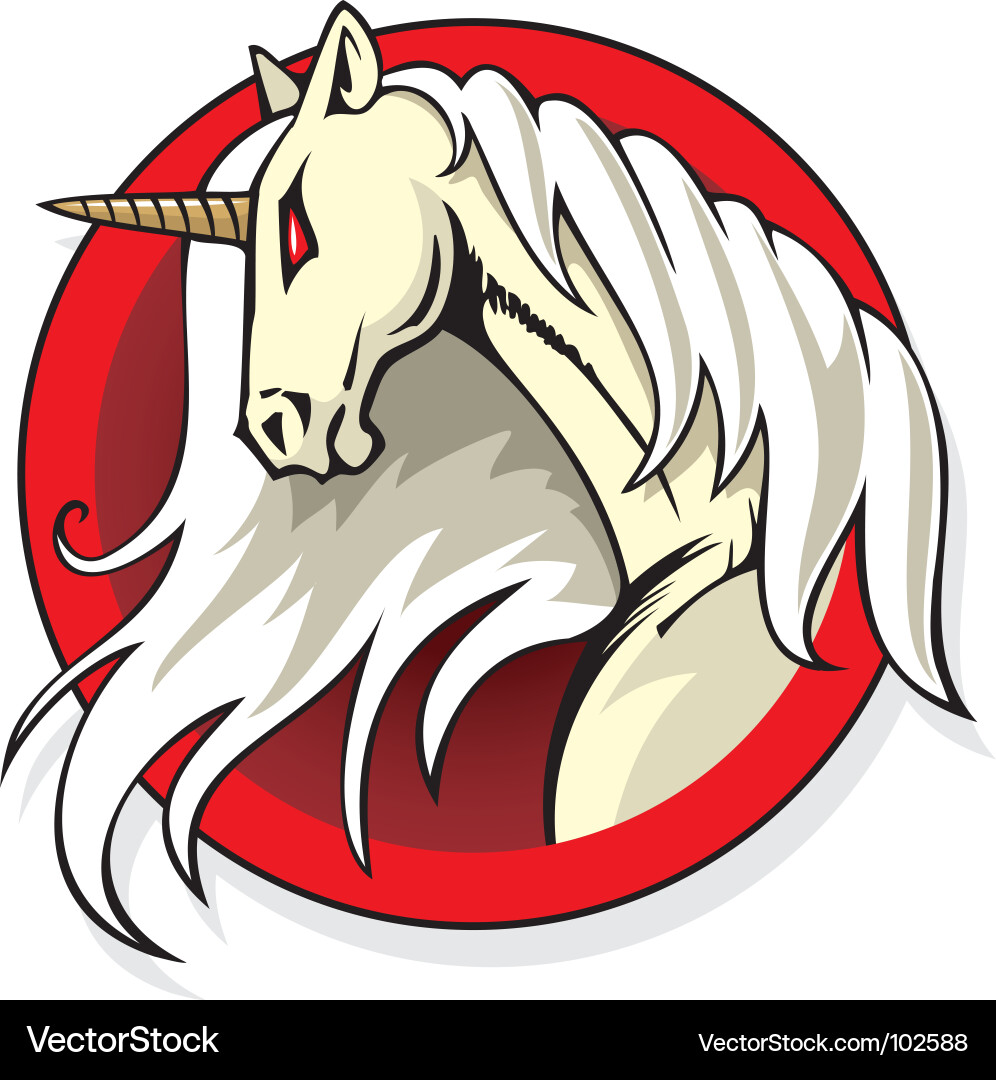 Stylized Unicorn Head Vector Image