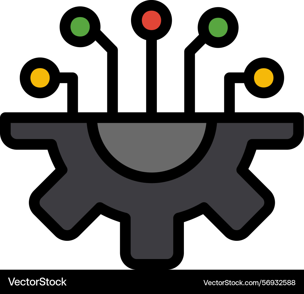 Tech line filled style icon design vector image