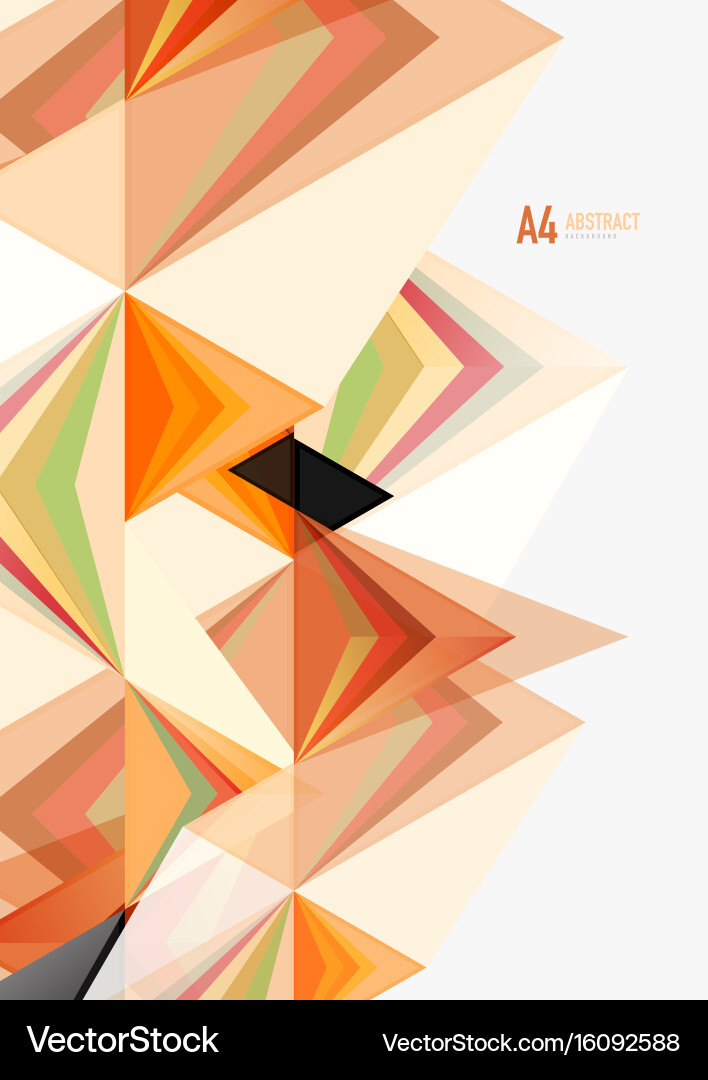 Triangular low poly a4 size geometric vector image